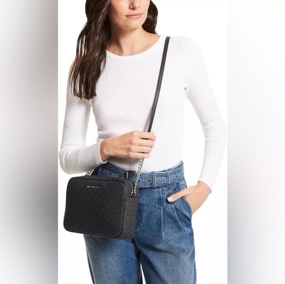 MICHAEL KORS Jet Set Large Printed Logo Crossbody Bag NWT - Picture 2 of 13